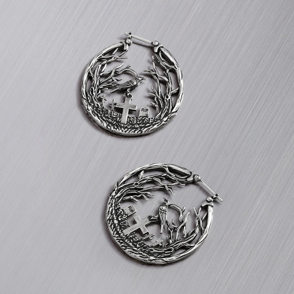 GRAVEYARD RAVEN EARRINGS