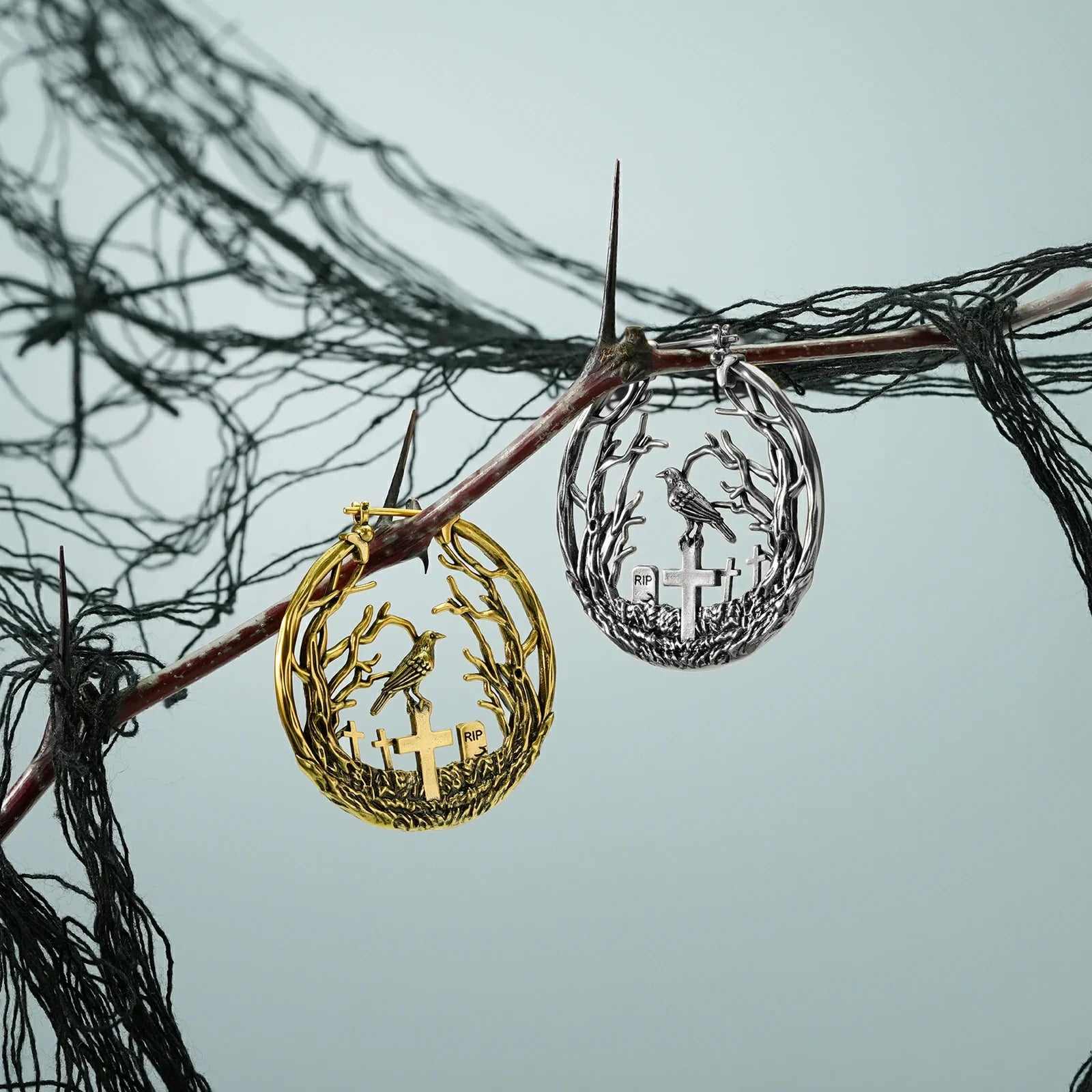 GRAVEYARD RAVEN EARRINGS