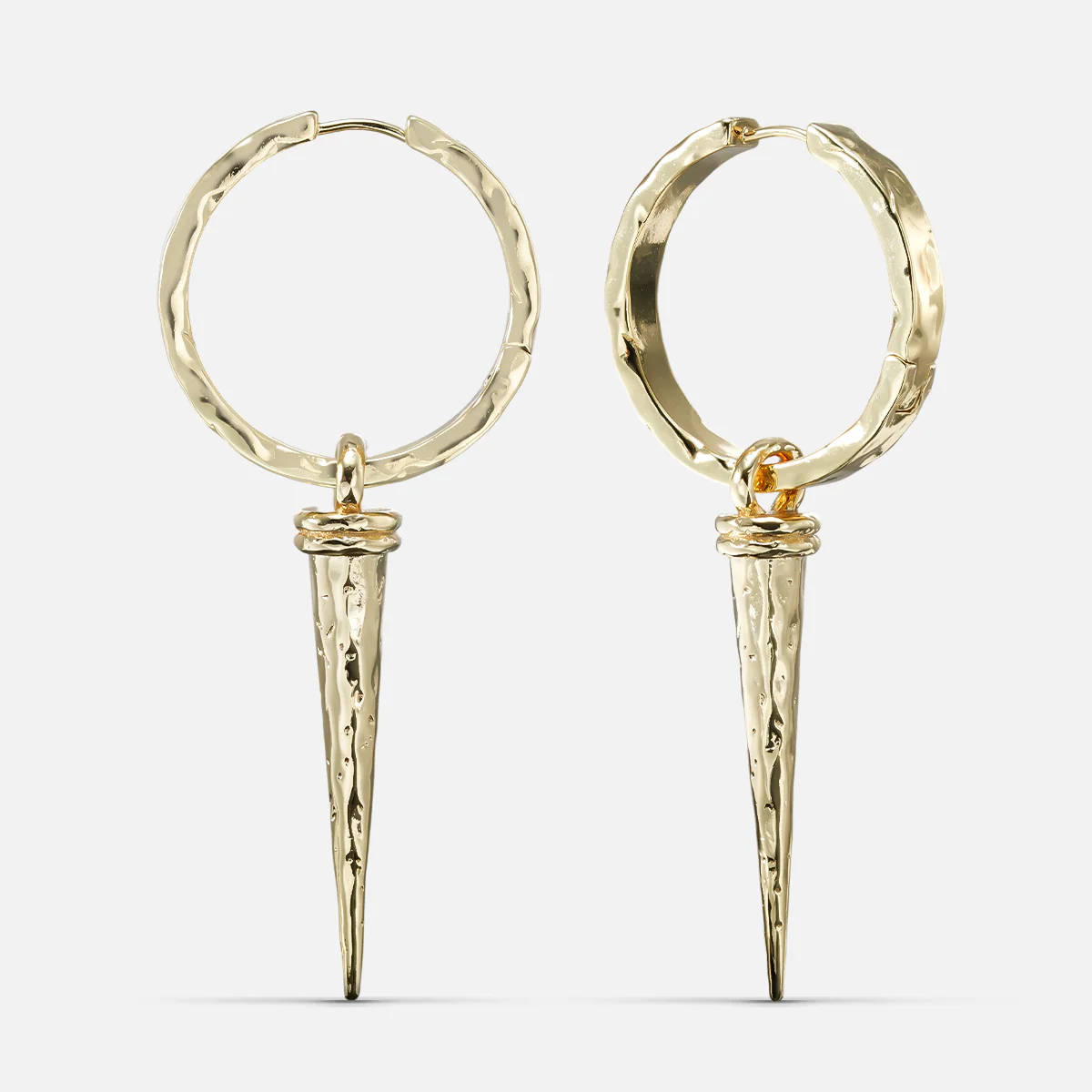 HAMMERED SPIKE EARRINGS