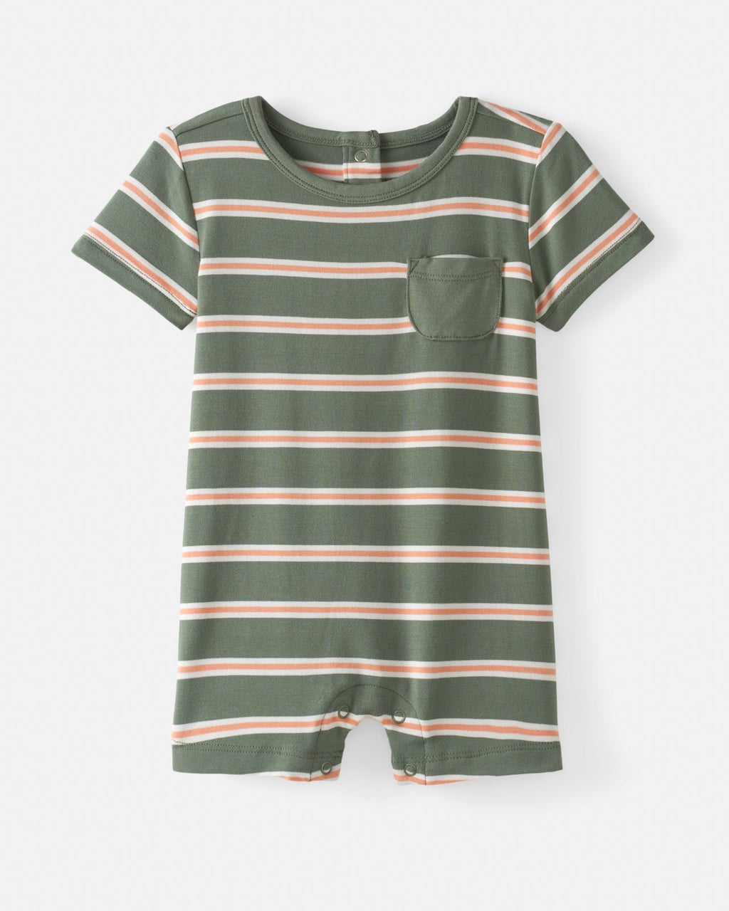 Moss Stripe Pocket Shorty Romper