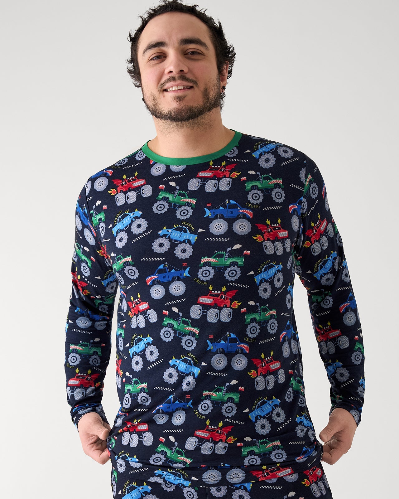 Monster Truck Madness Men's Long Sleeve Pajama Top